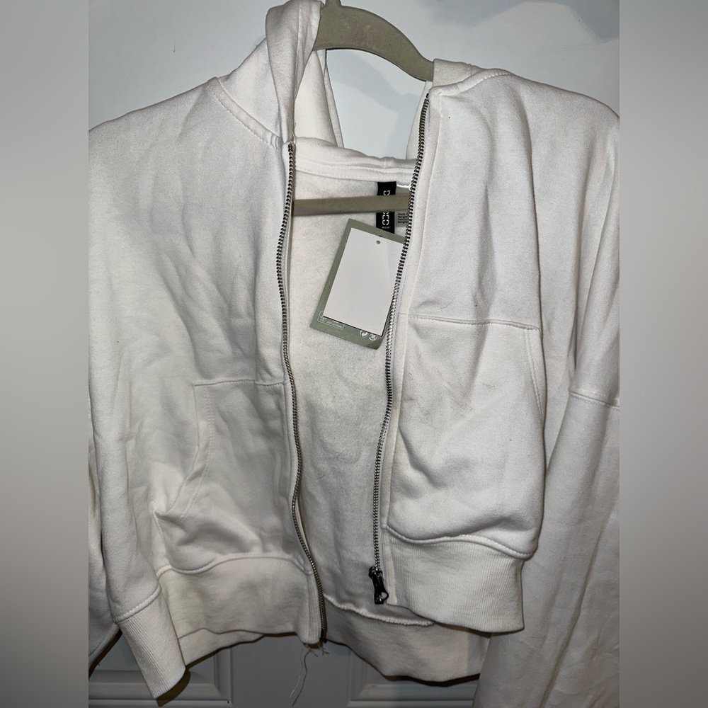 Cropped zip up sweatshirt